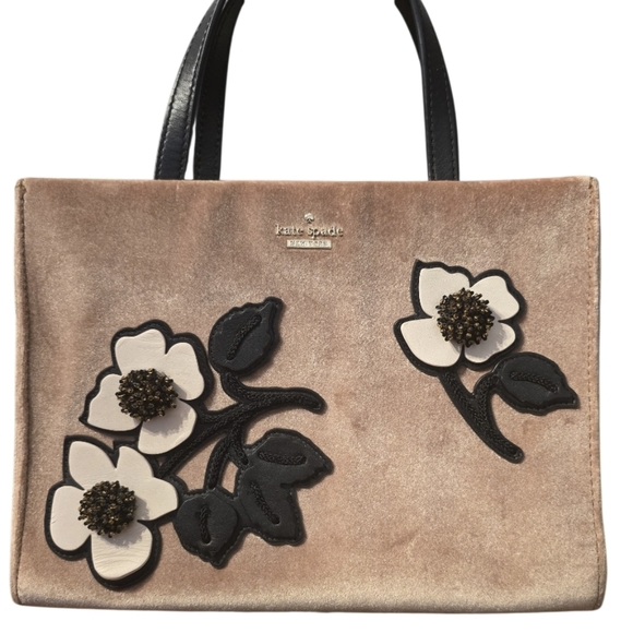 Kate Spade Cameron Street Velvet Embellished Sam Handbag in EUC - Picture 2 of 16